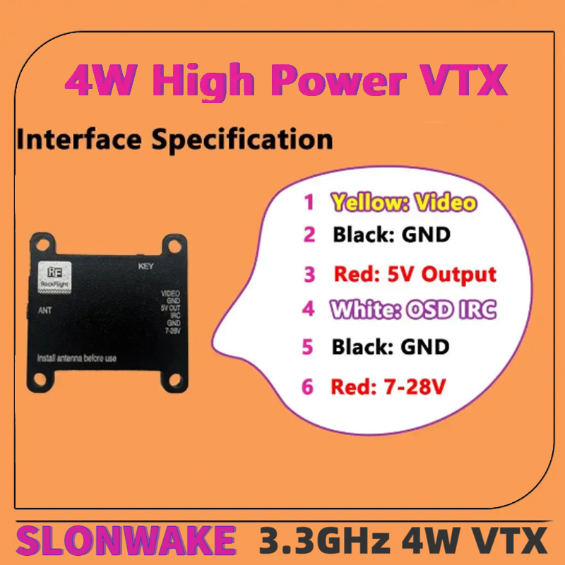 SLONWAKE FPV 3.3G 16CH 4000mW  - đánh giá và giá Drone Rc Transmitter And Receiver