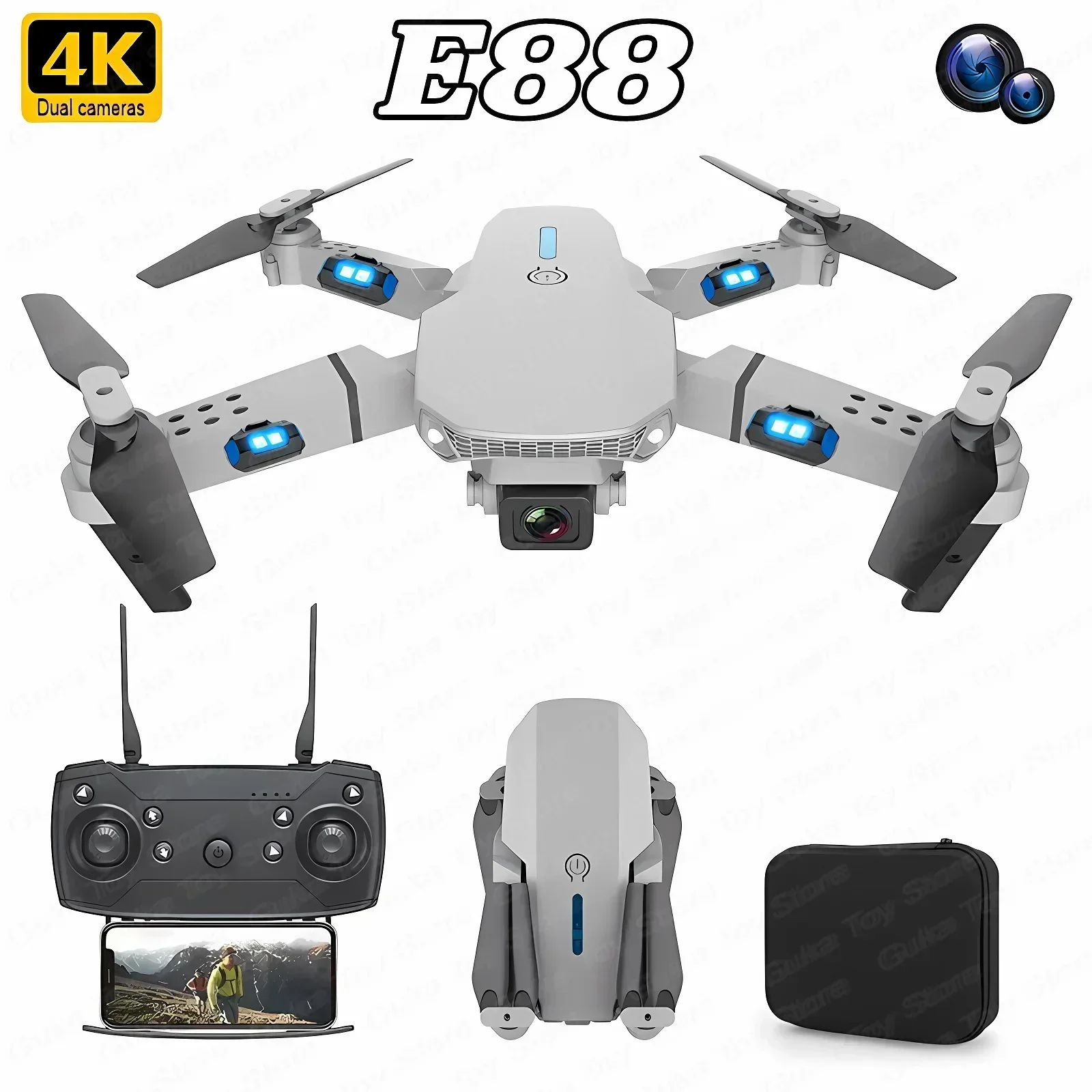 E88 Pro WiFi FPV Drone. Wide-a - đánh giá và giá Drone Rc E88 Pro