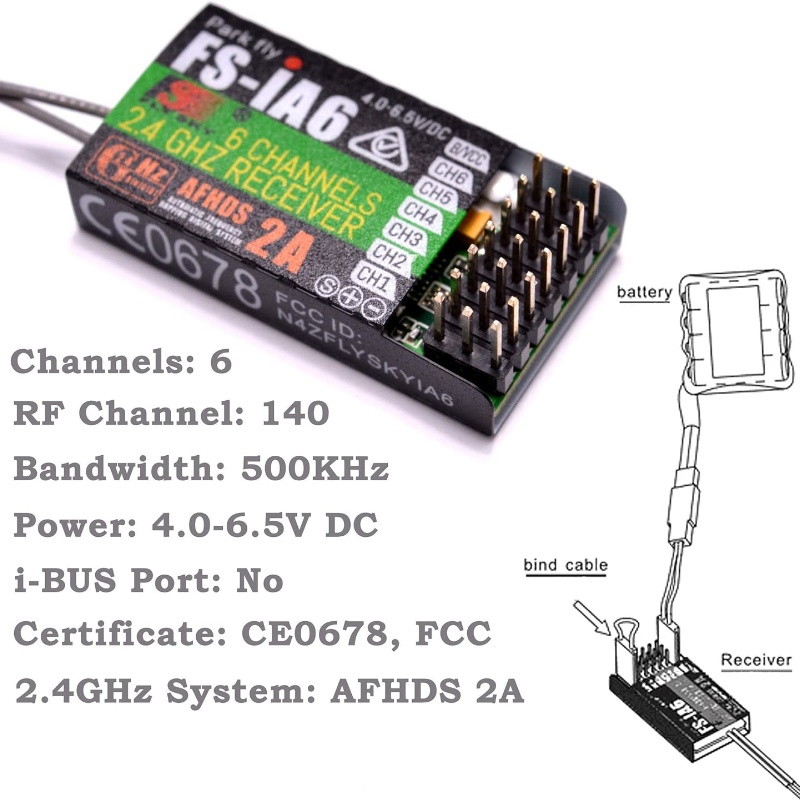 Flysky FS-IA6 Receiver 6CH Dua - đánh giá và giá Drone Rc Battery