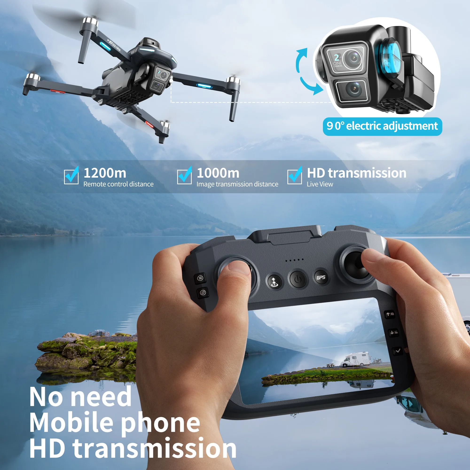 Lenovo XT606 Drone Professiona - đánh giá và giá Drone App Rc Fpv
