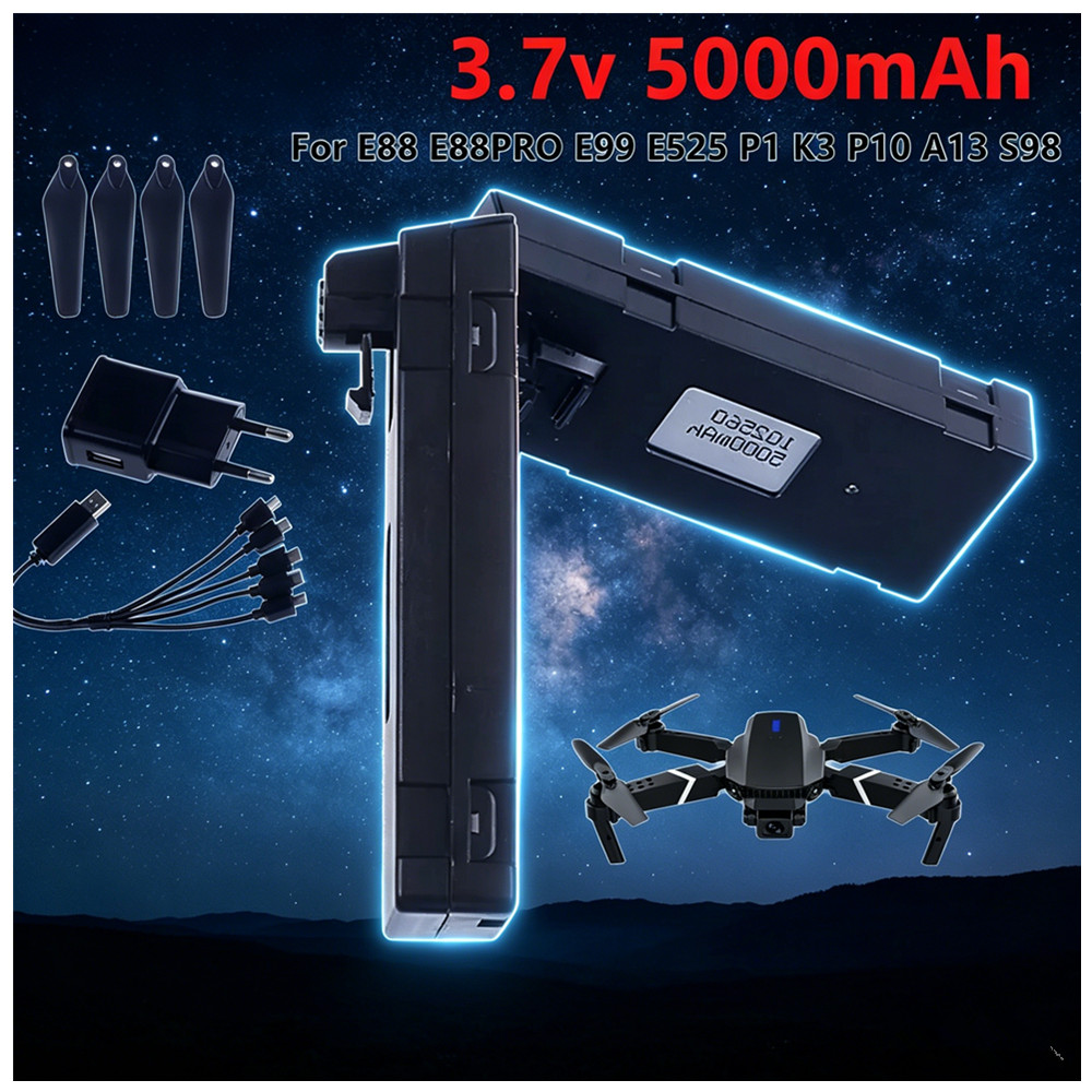 3.7V 5000mAh Rechargeable Li-i - đánh giá và giá Drone Rc E88 Pro