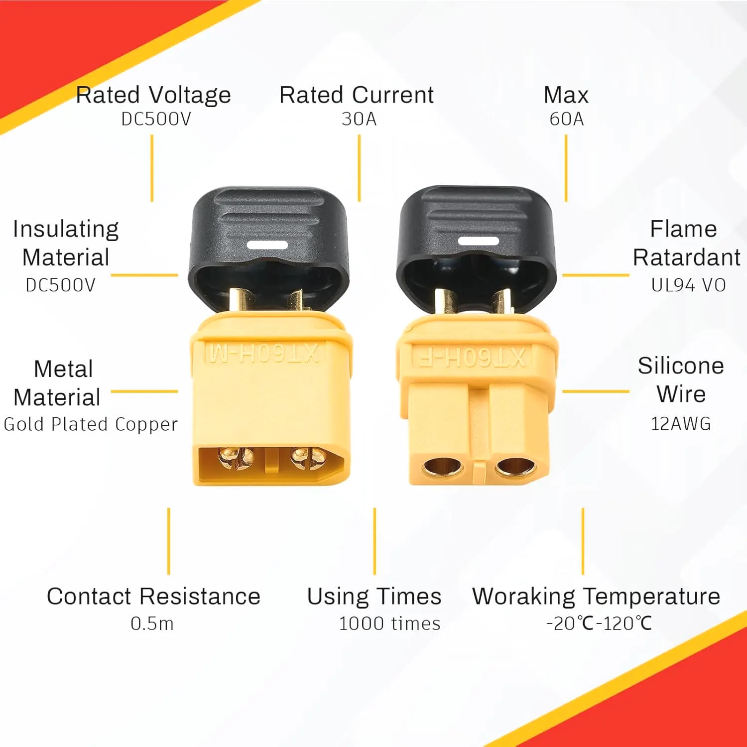 XT60 Connector Plug with Sheat - đánh giá và giá Drone Rc Link