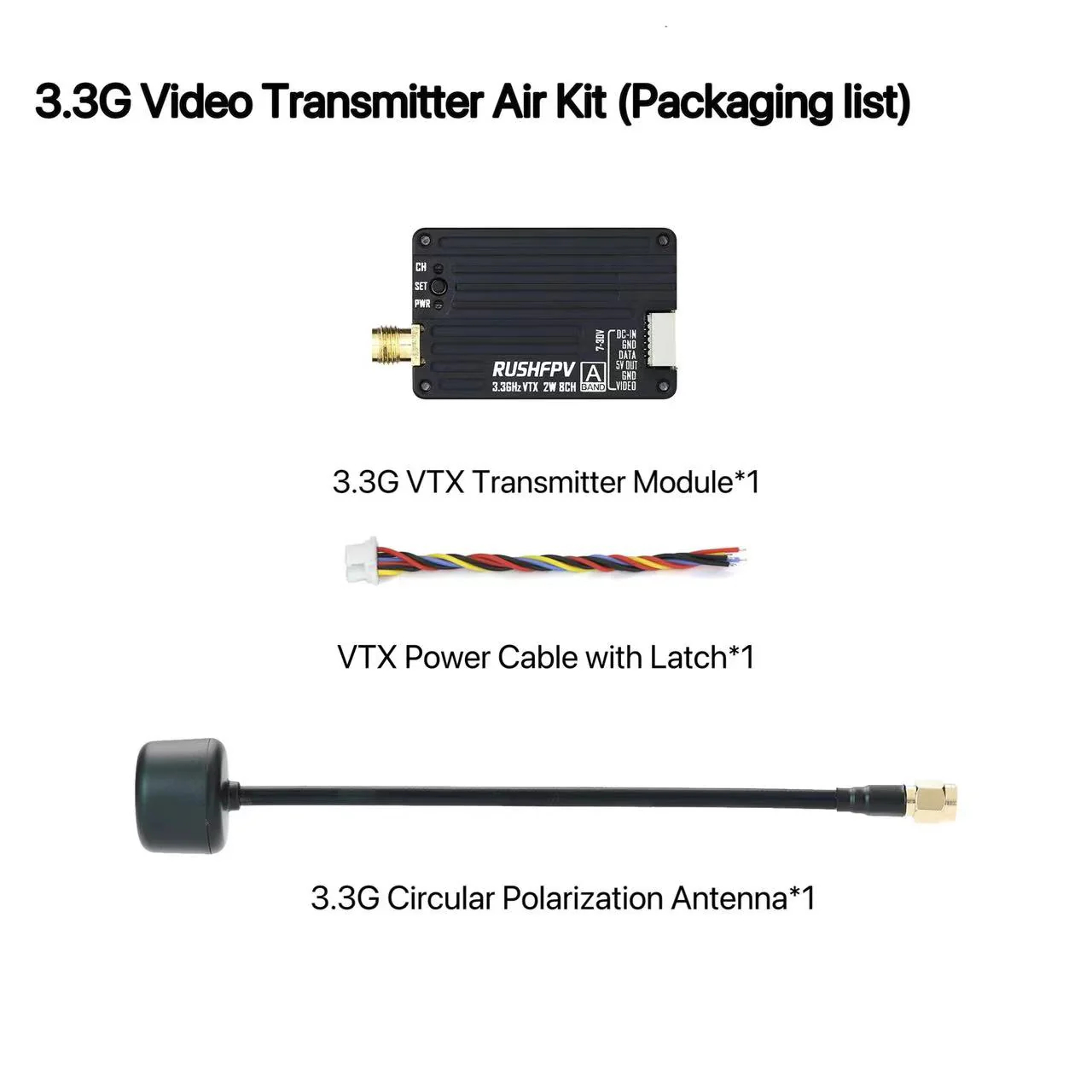 RUSHFPV 3.3G 2W VTX Transmitte - đánh giá và giá Drone Rc Transmitter And Receiver