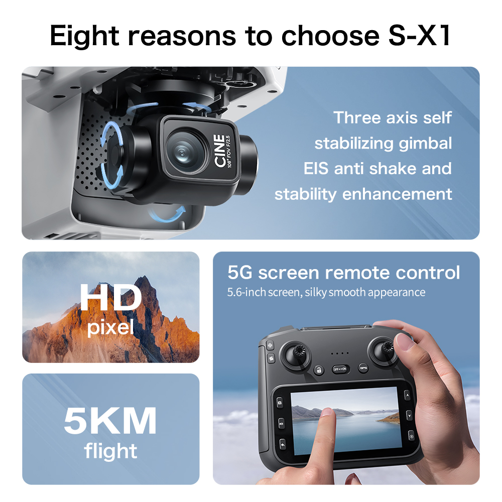 Lenovo S-X1 Drone 8K HD Profes - đánh giá và giá Drone X1 Rc