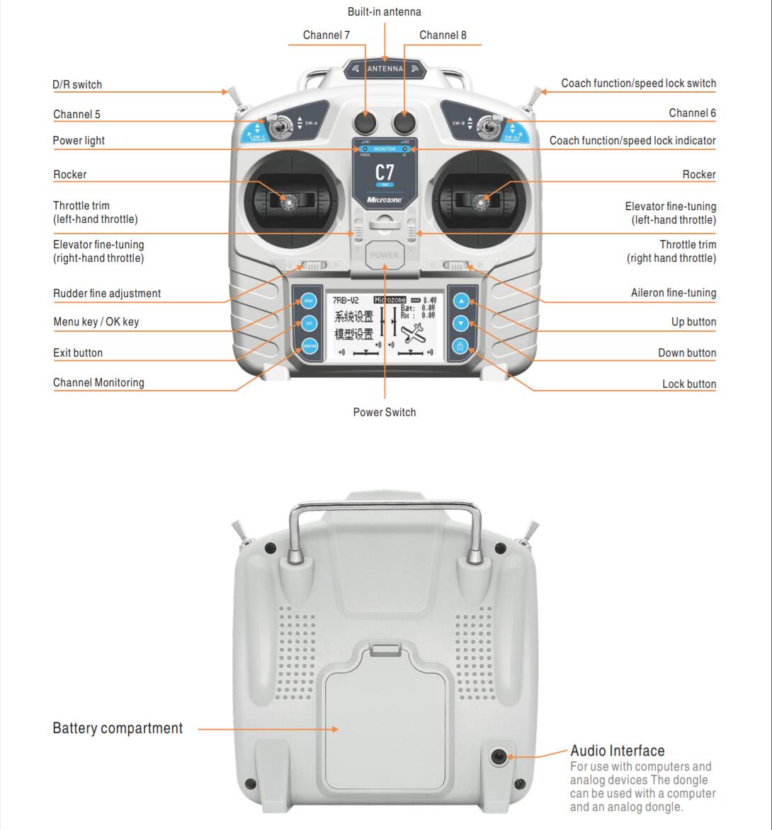 MicroZone MC7 Controller C7 MI - đánh giá và giá Drone Rc Transmitter And Receiver