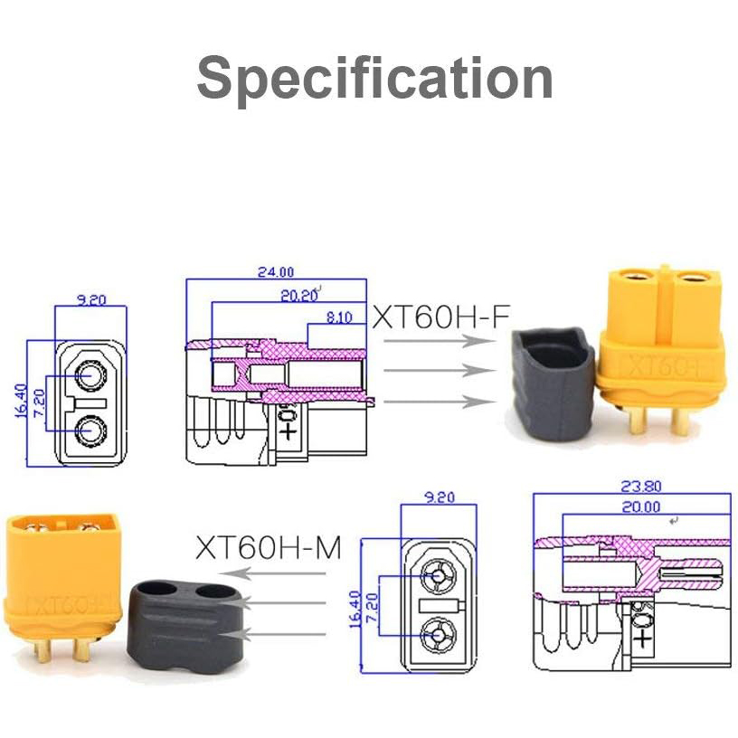 5 Pairs XT60H Connector Plug w - đánh giá và giá Drone Rc Link